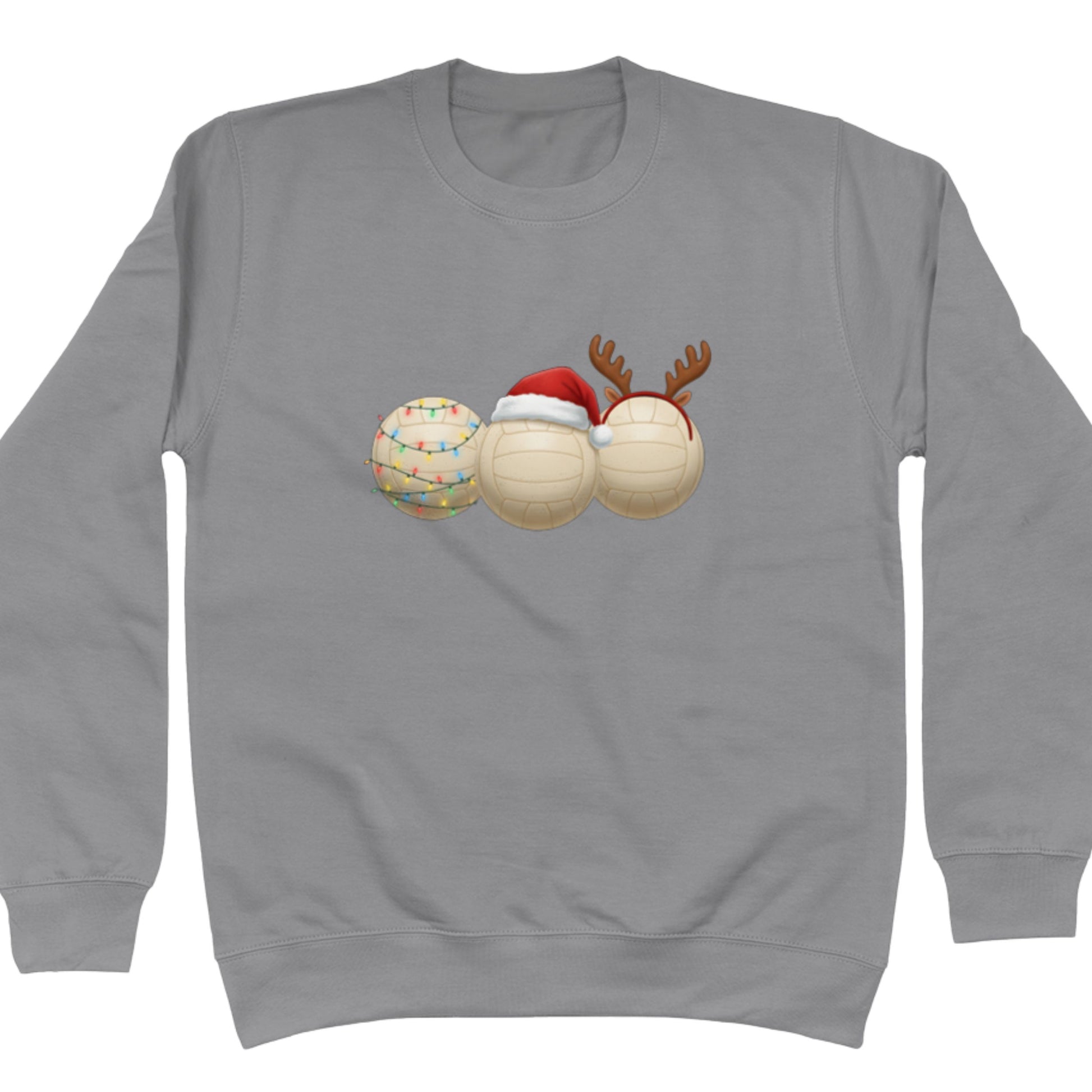 Grey Netball Christmas Jumper - Netball Player Sweatshirt