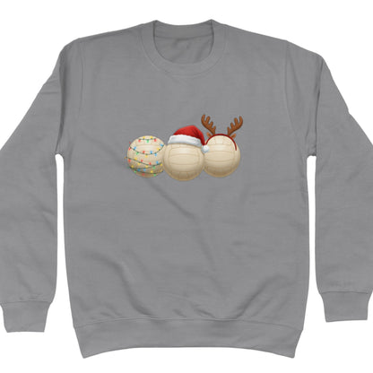 Grey Netball Christmas Jumper - Netball Player Sweatshirt