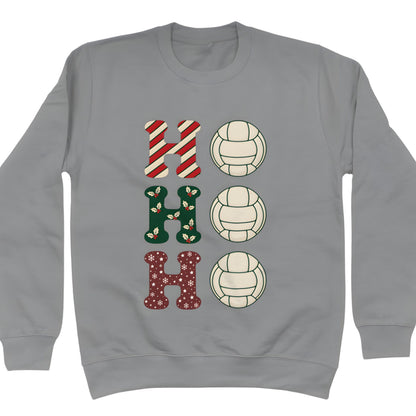 Grey Christmas Jumper for Netball Players - Ho Ho Ho