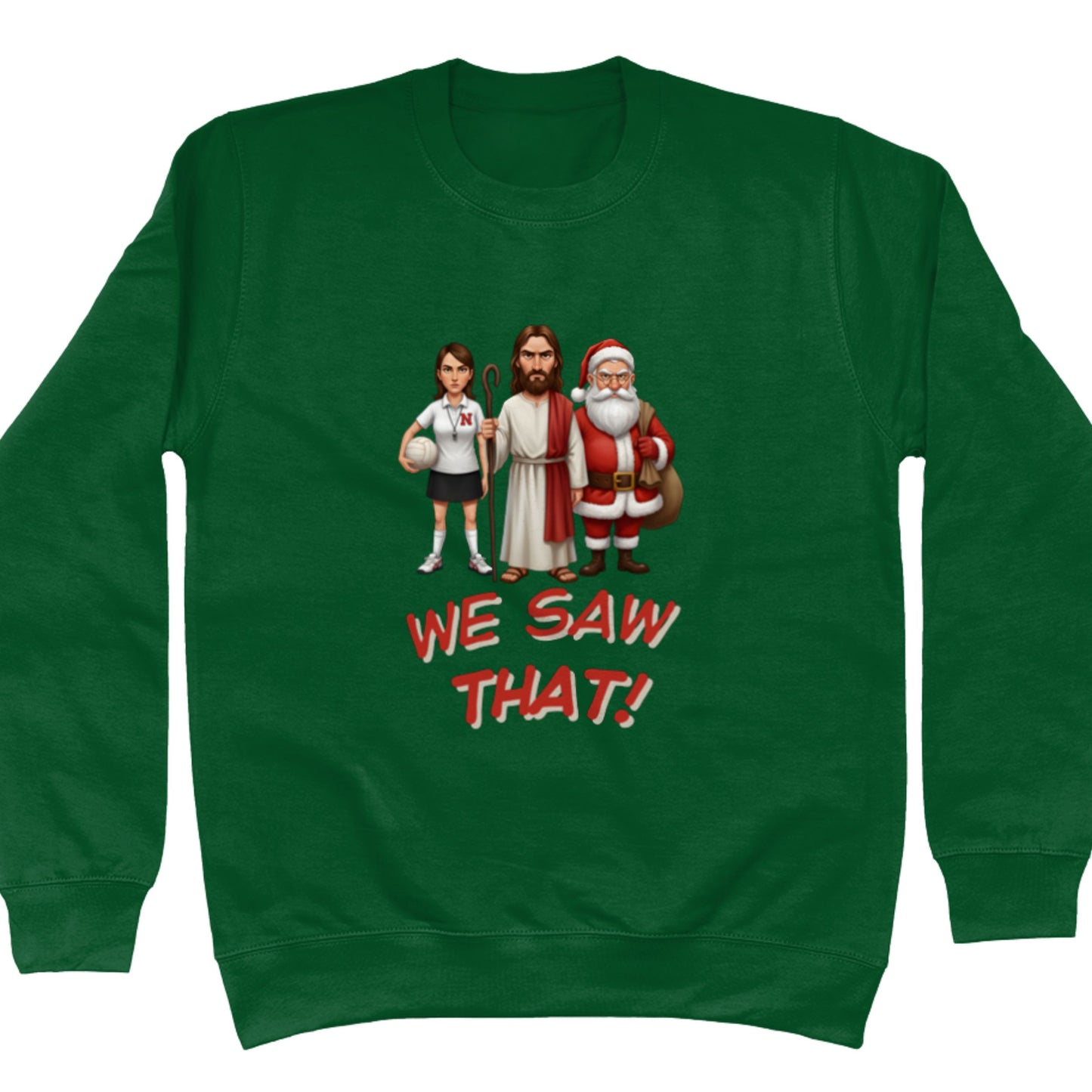 Green Funny Netball Umpire Christmas Jumper - Netball Player Christmas Sweater