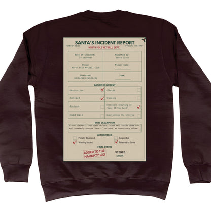 Brown Netball Christmas Jumper - Santa's Incident Report