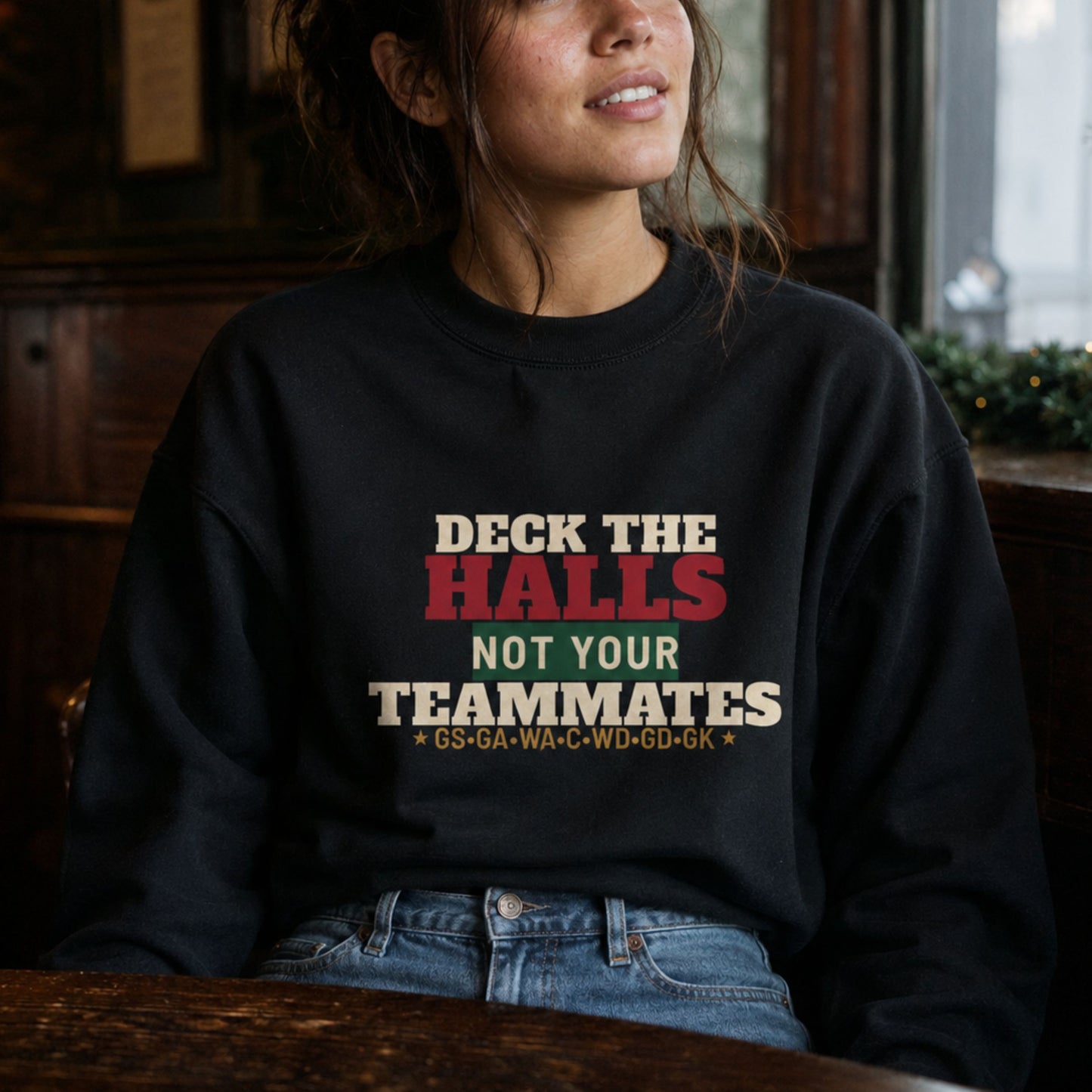 Black Netball Christmas Sweater with Funny Slogan
