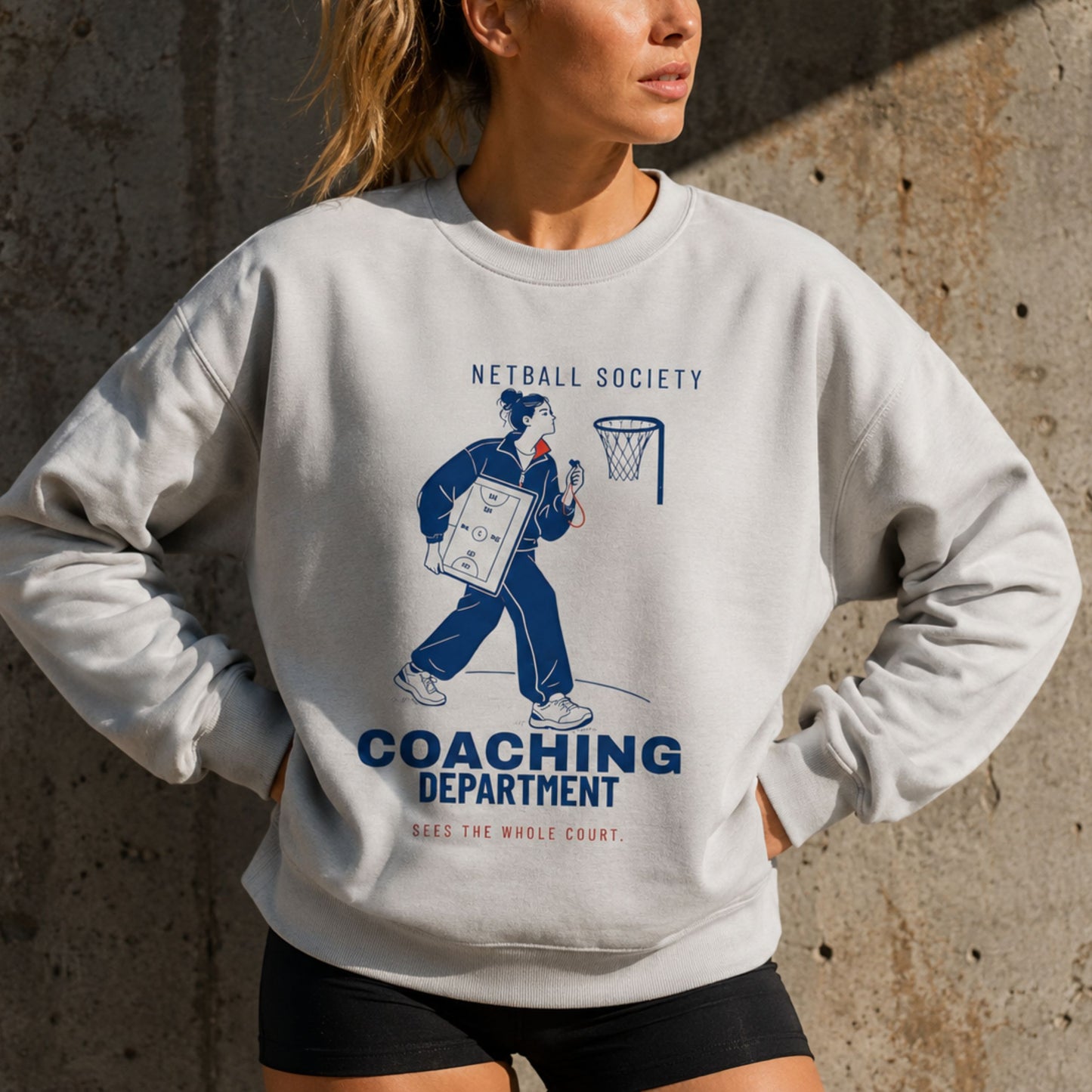 Netball Coach Fashion Graphic Sweatshirt - Netball Society Slogan