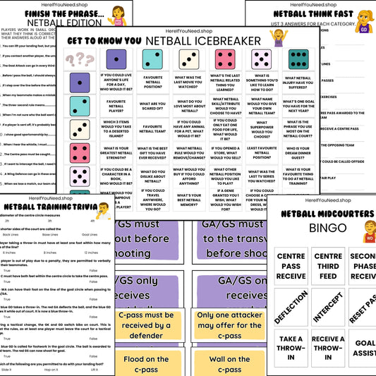 Netball Coach Resources - Printable Training Activities