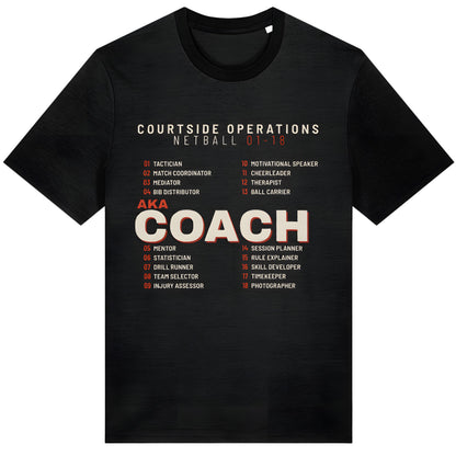 Black Netball Coach Job T-Shirt - Gift For Netball Coaches