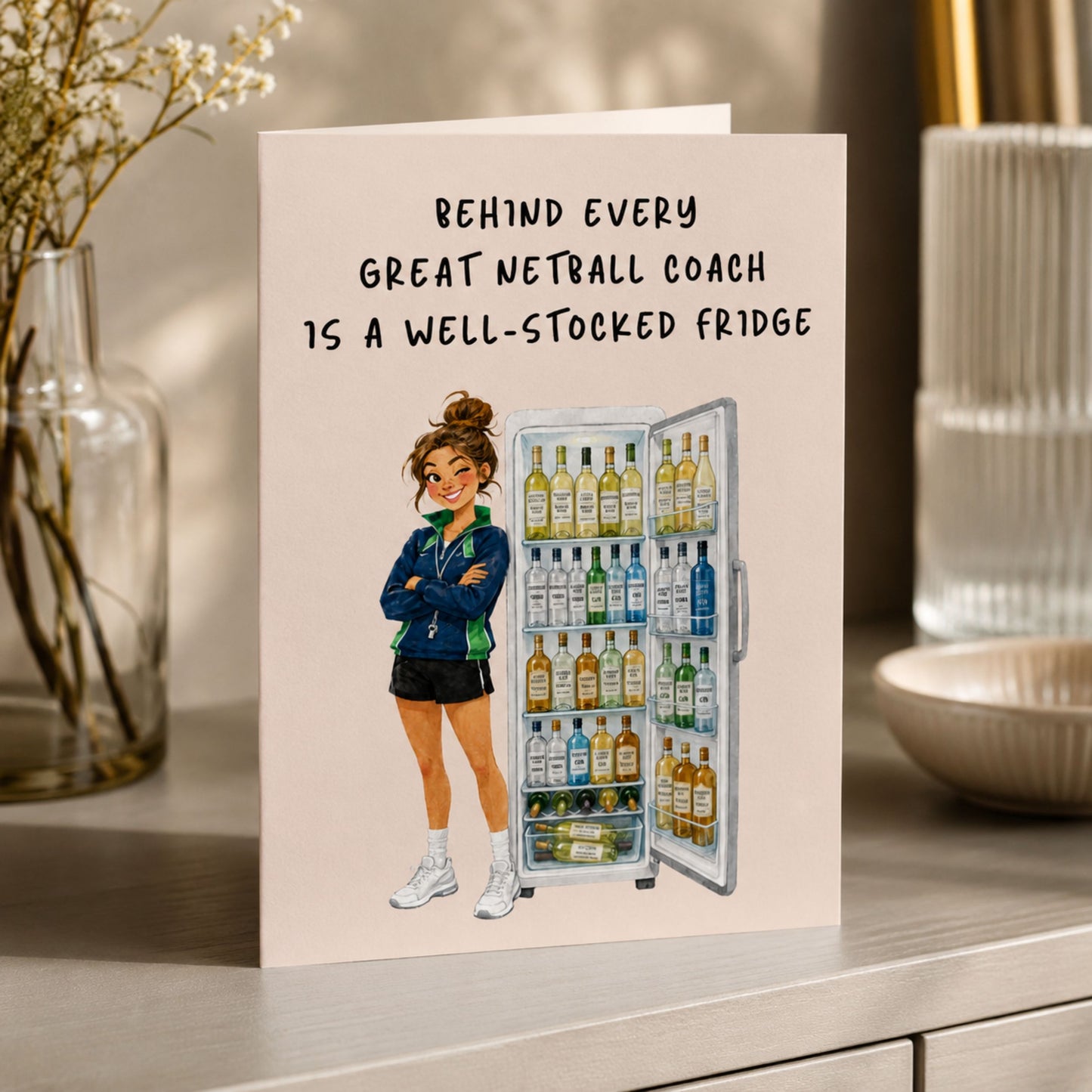 Funny Illustrated Card for Netball Coaches  - Netball Team Gift