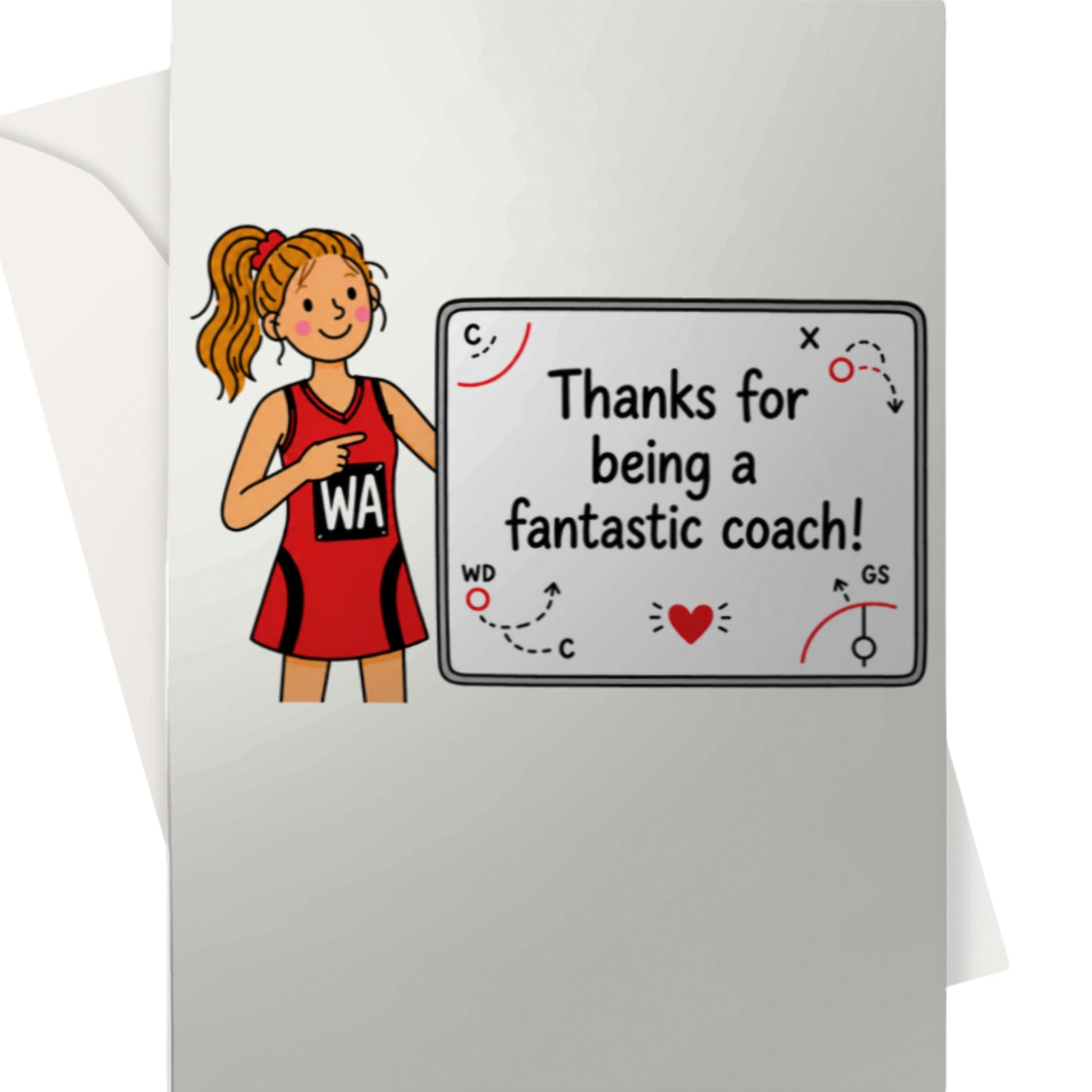 Netball Coach ThankYou Card - Thanks for being a Fantastic Coach