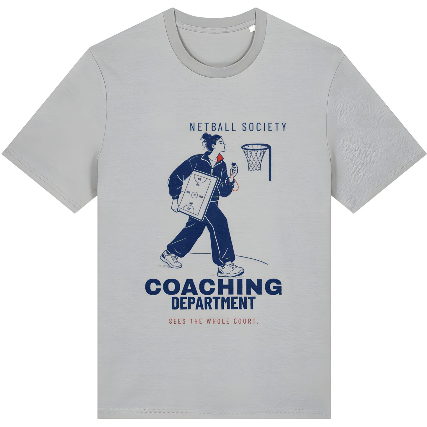 Sports Fashion Graphic Tee Shirt Top for Netball Coach