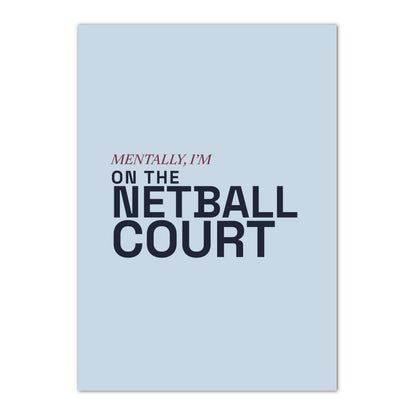 Netball Court Typography Poster Print - Netball Gifts
