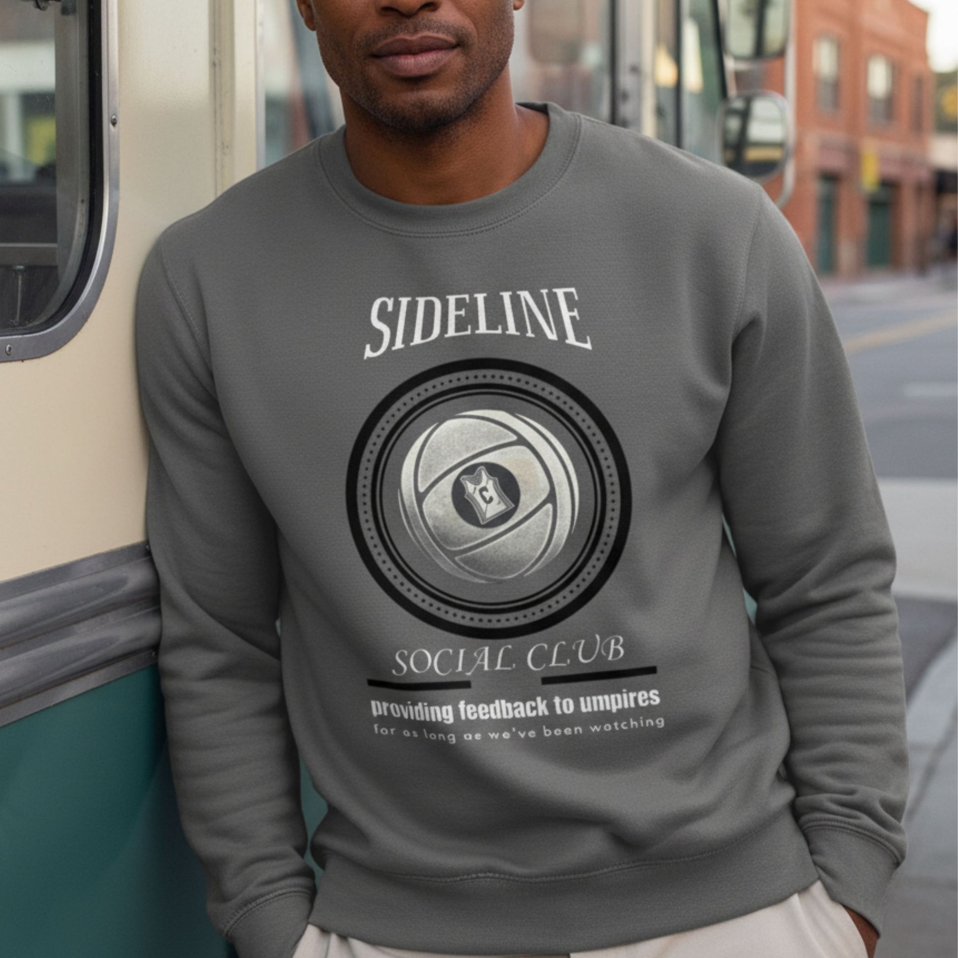 Netball Gifts - Sideline Supporter Grey Jumper for Netball Dad