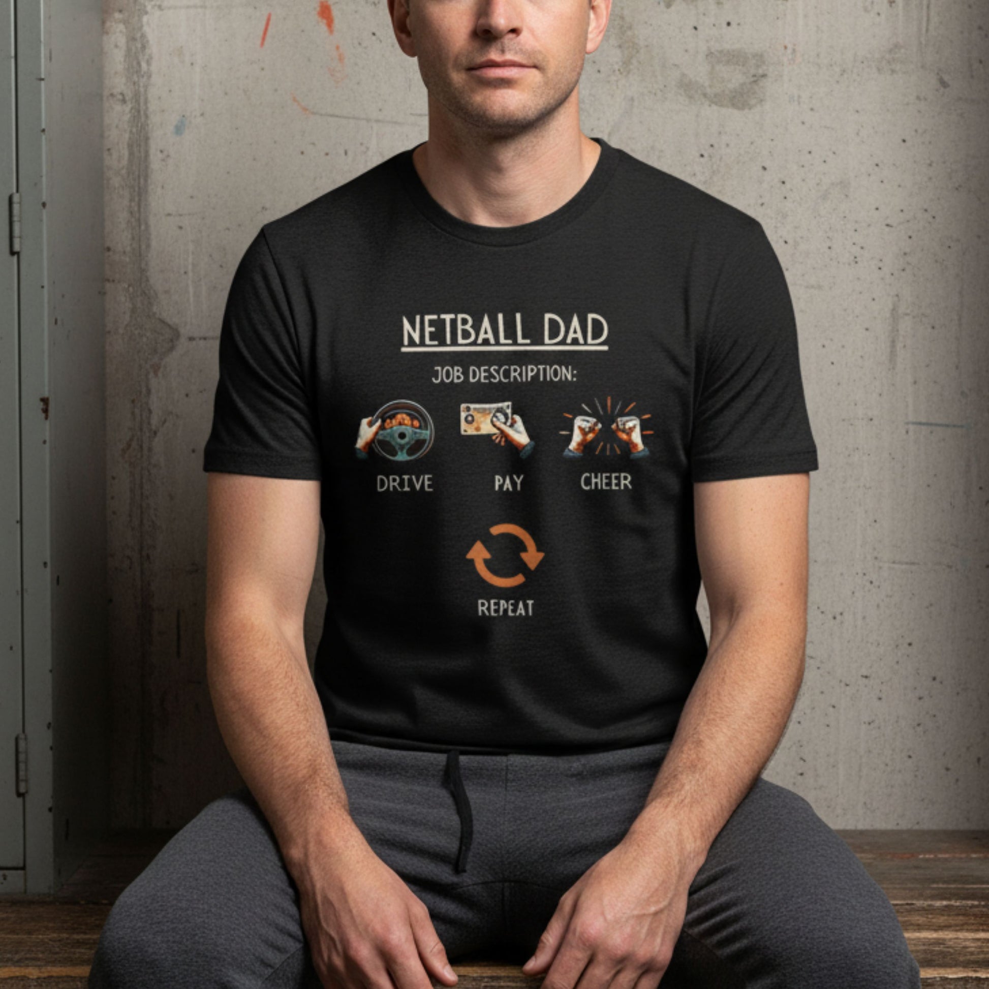 Netball Gifts For Dads - Netball Dad Job Description T-Shirt Top