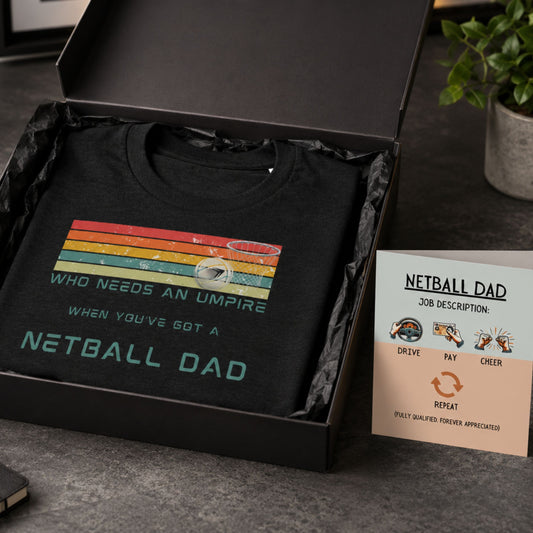 Netball Dad T-Shirt Gift Set - Father's Day Gift for Netball Dads
