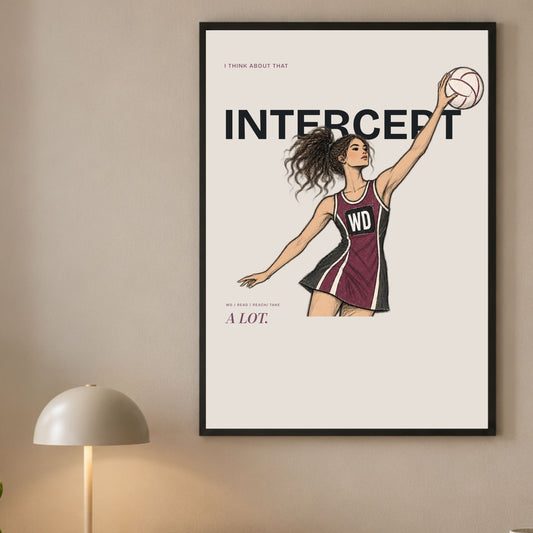 Netball Intercept Wall Art Print - Player Poster