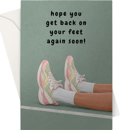 Funny Get Well Card for Netball Players - Get Back on Your Feet Soon
