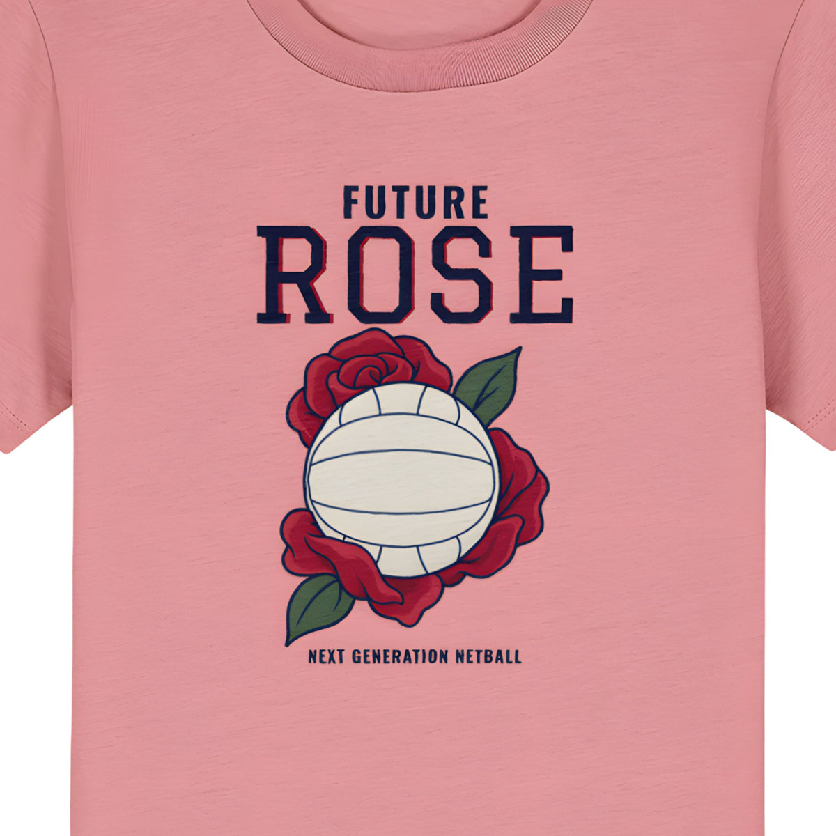 Future England Rose Netball Graphic Tee Shirt for Children