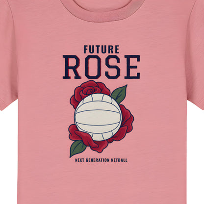 Future England Rose Netball Graphic Tee Shirt for Children