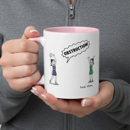 Netball Gift Mug - Funny Obstruction Slogan