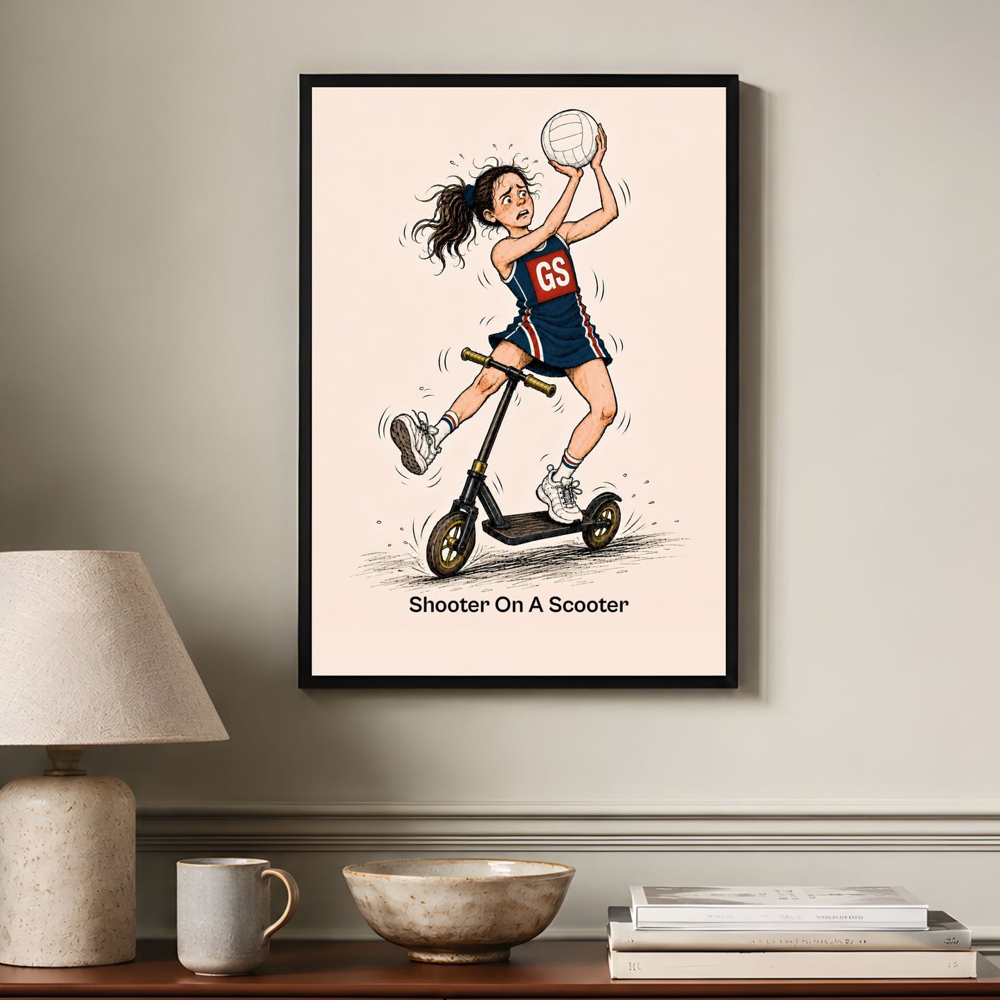 Netball Poster Print - Funny GS Illustration