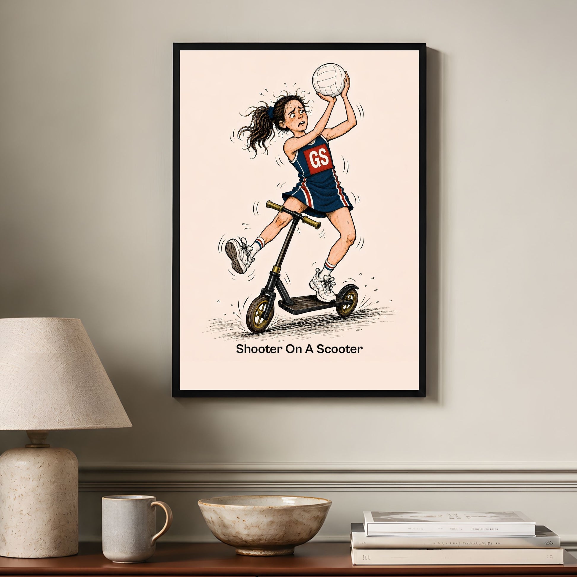 Netball Poster Print - Funny GS Illustration