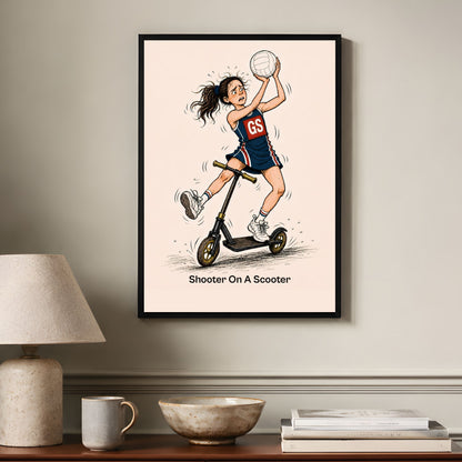 Netball Poster Print - Funny GS Illustration