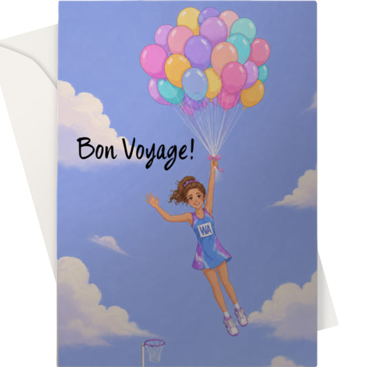 Netball Goodbye Card - Bon Voyage 