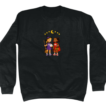 Cute Black Netball Halloween Graphic Sweatshirt