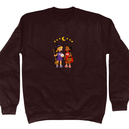 Cute Brown Netball Halloween Graphic Sweatshirt