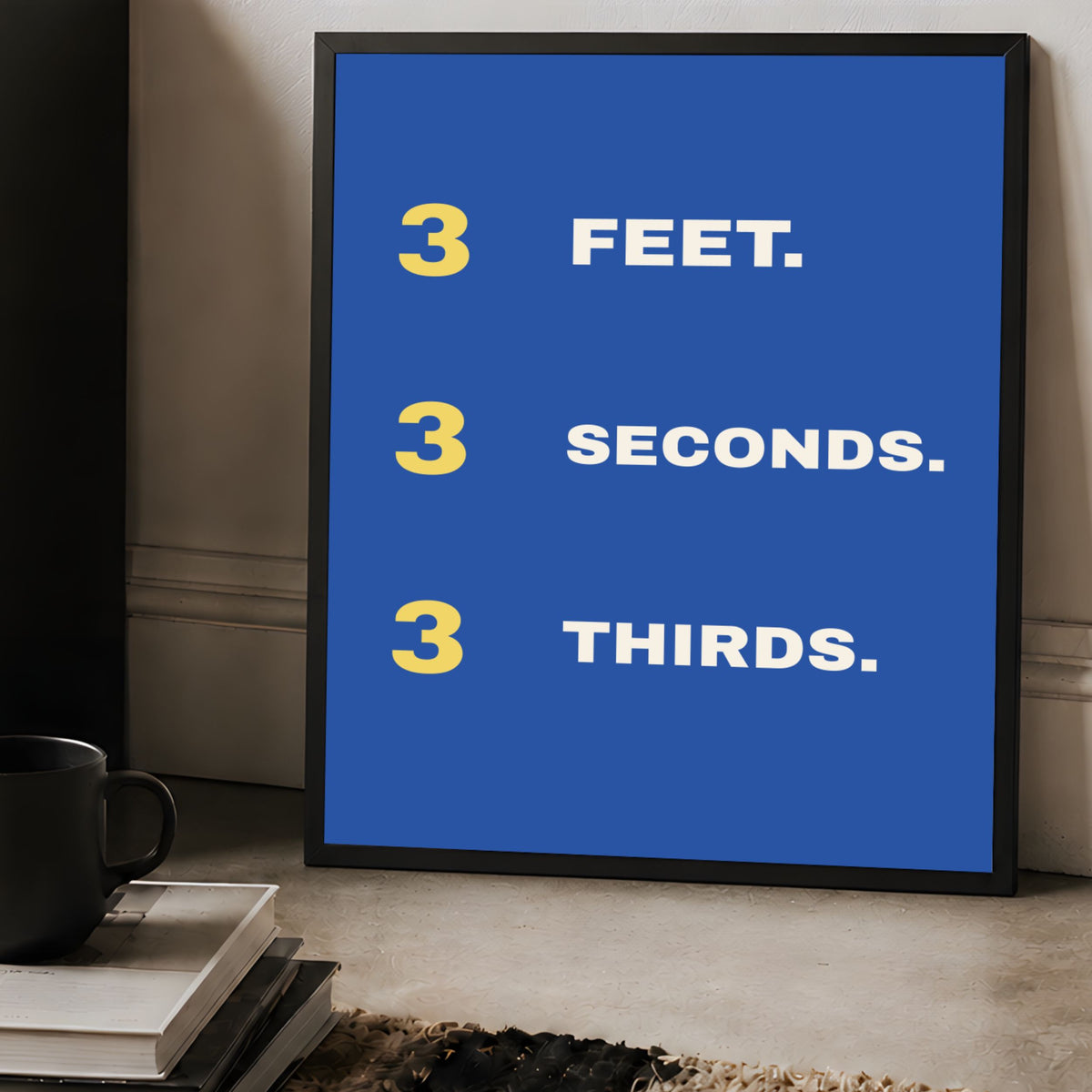 Netball Poster Print - 3 Feet, 3 Seconds, 3 Thirds - Typography 