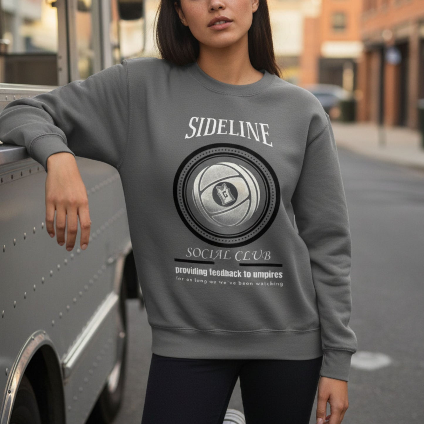 Netball Gifts - Grey Graphic Jumper for Netball Mum