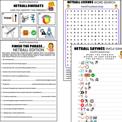 Netball Party Games - Netball Team Activities