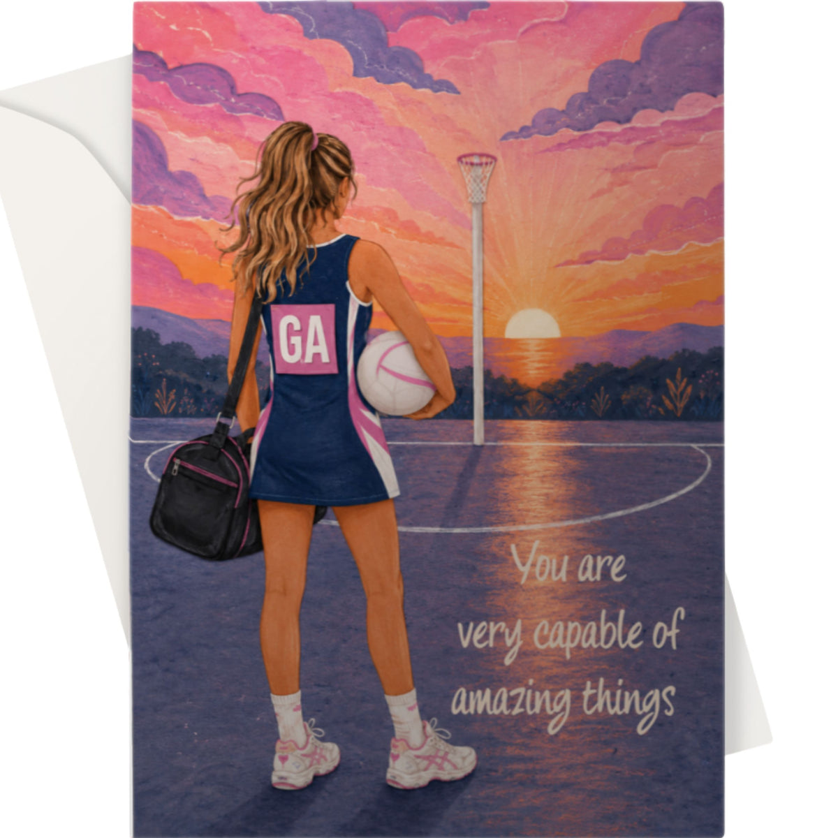 Netball Player Good Luck Card - You Are Capable of Amazing Things