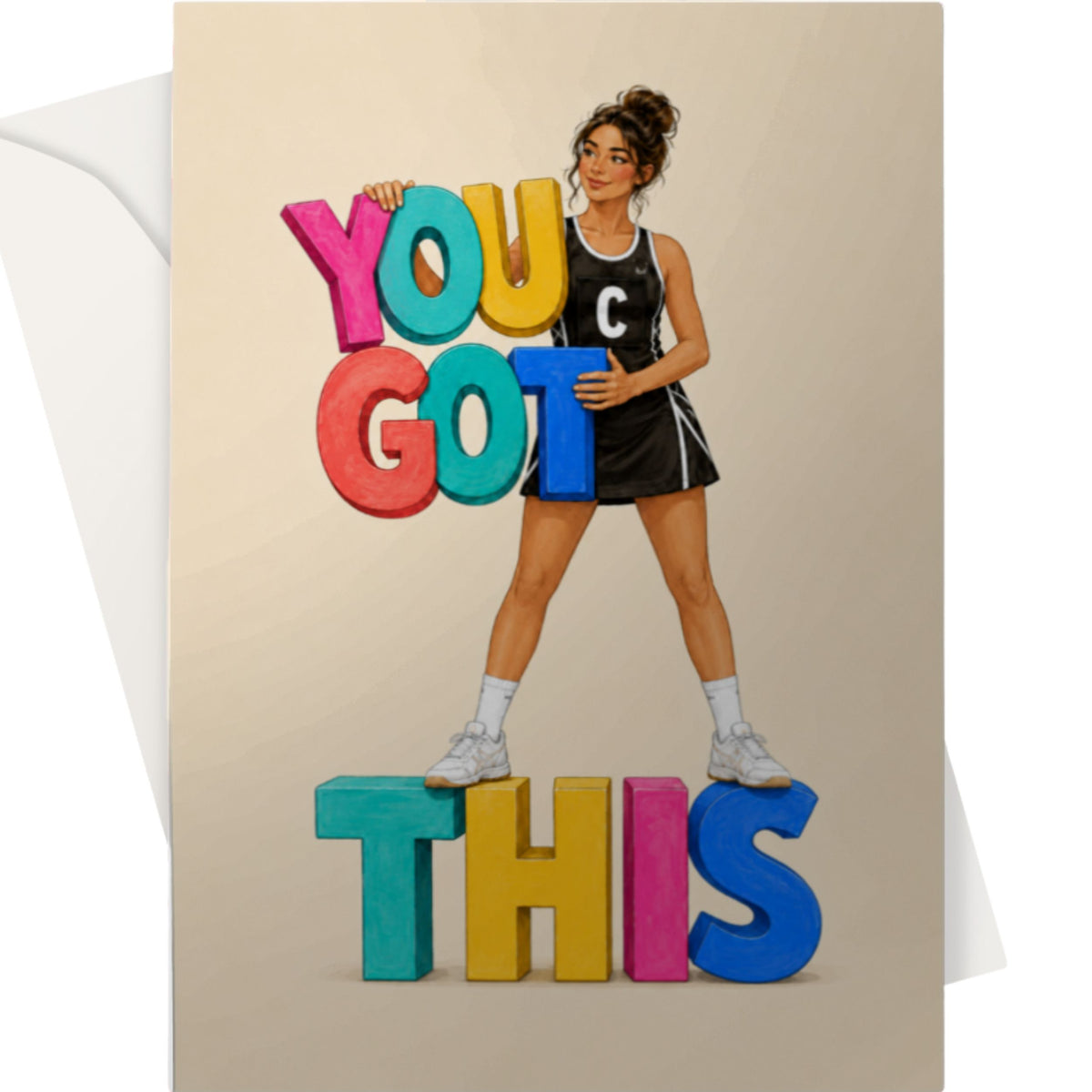 Colourful Netball Good Luck Card - You Got This
