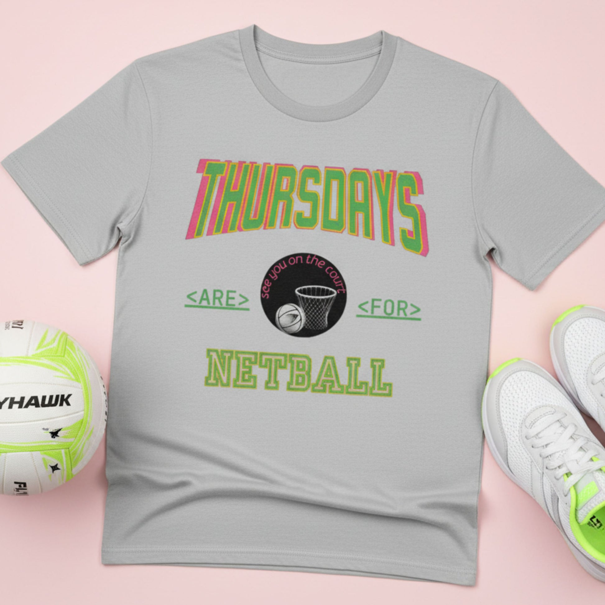 Grey Netball Player Fashion Top - Thursdays are for Netball Clothing