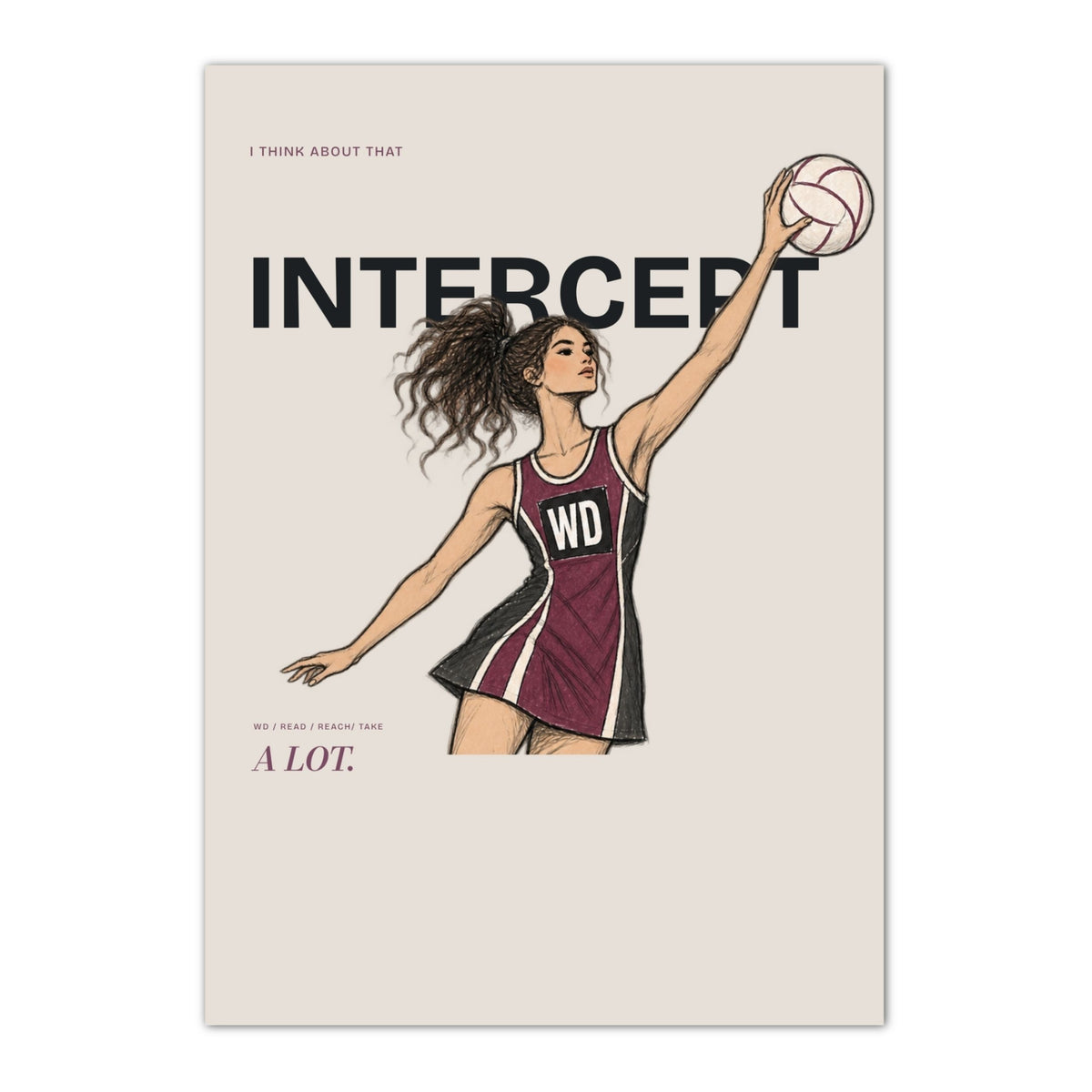 WD Netball Player Wall Art Poster Print