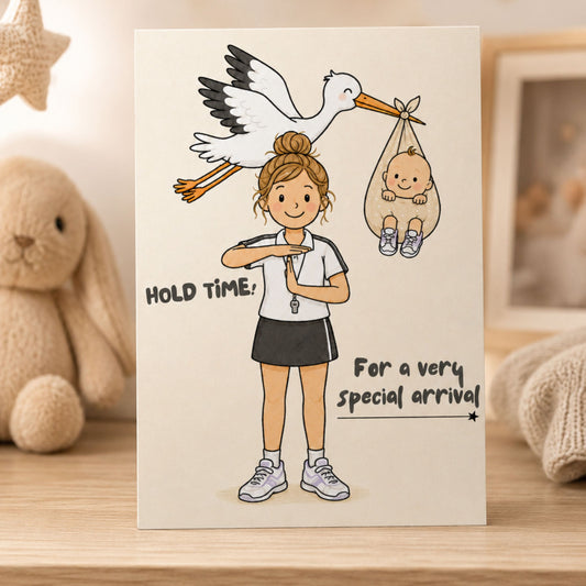 Netball Pregnancy Card - New Baby Netball Congratulations 