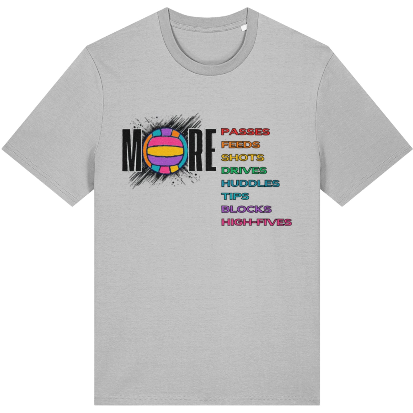 Netball T-shirt for Adults with Rainbow Slogan and Graphic