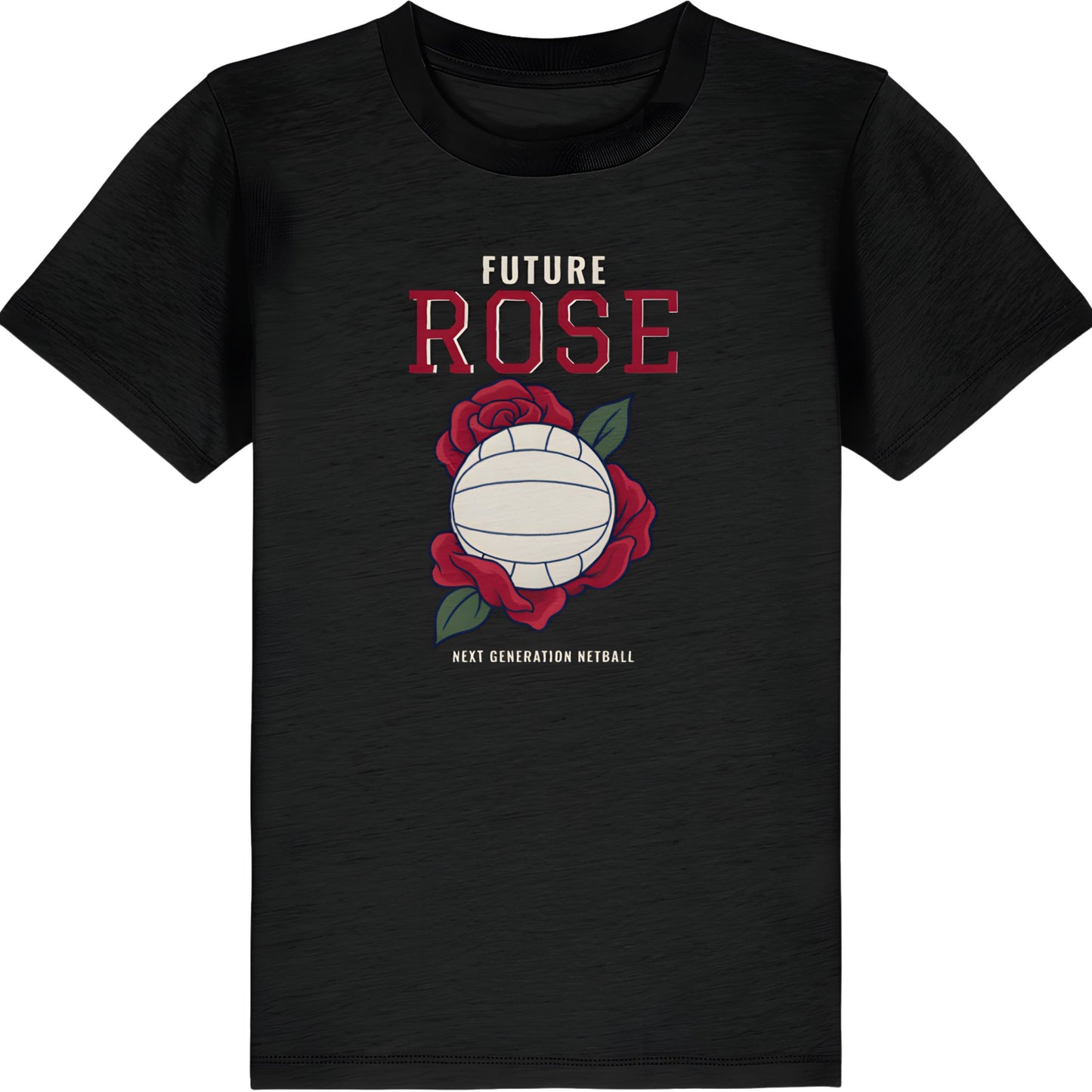 Black Netball Future Rose T-shirt for Kids