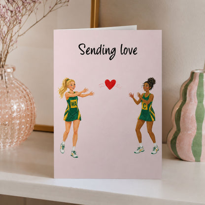 Cute Netball Sympathy Card - Sending Love