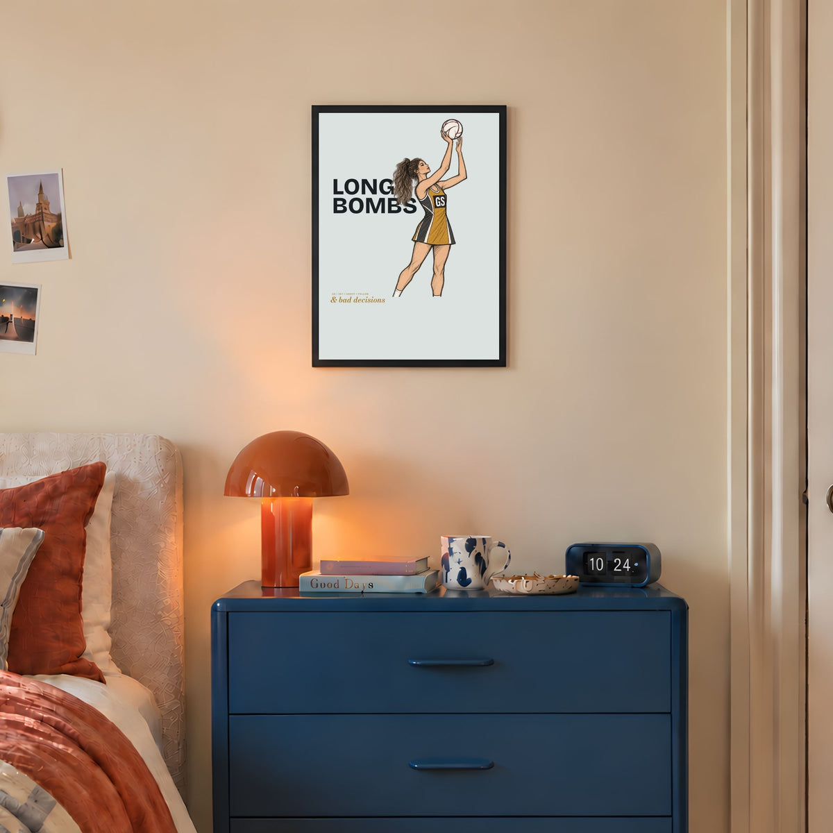 Netball Wall Art Print - Shooting Illustration Poster