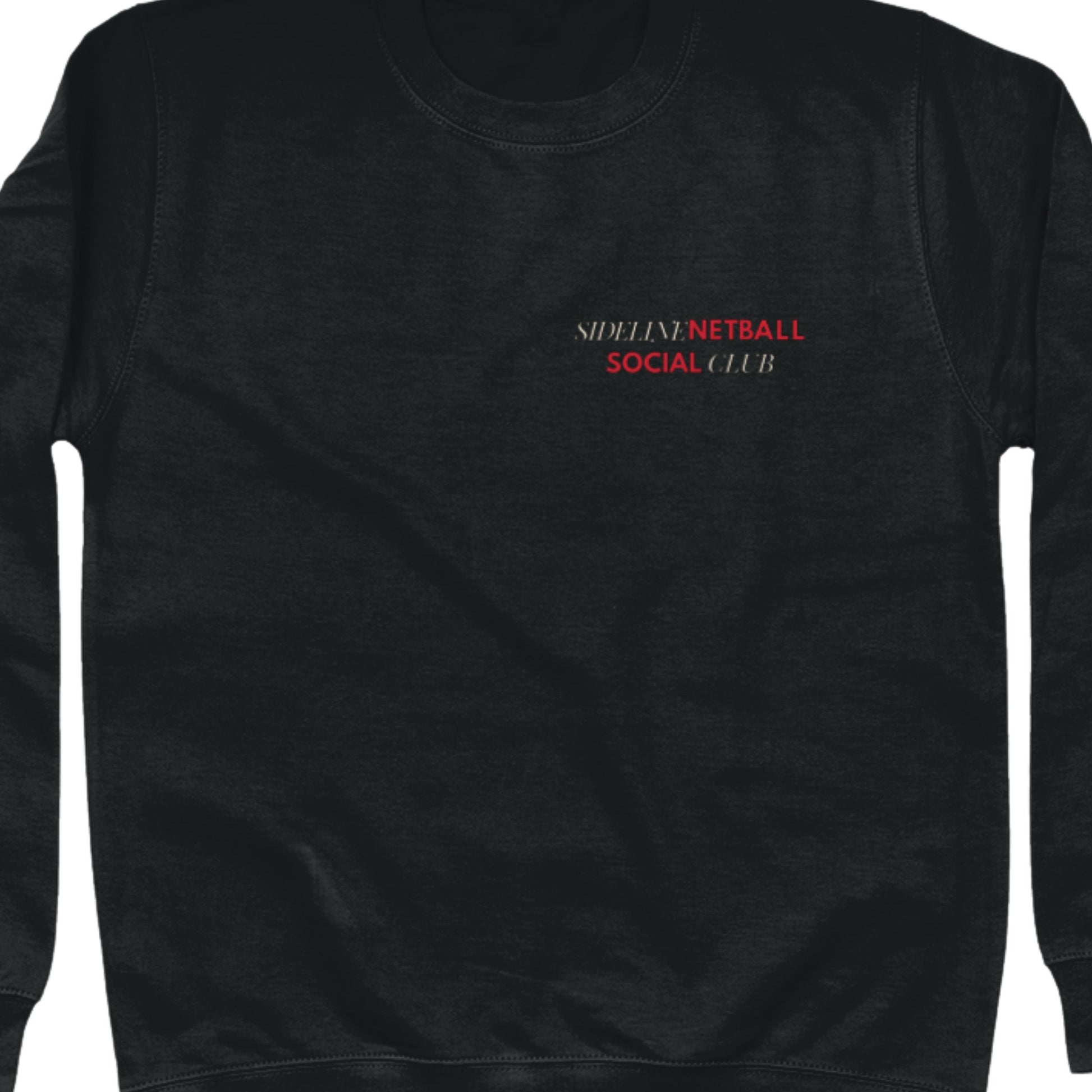 Adult Black Netball Sideline Social Club Slogan Sweater