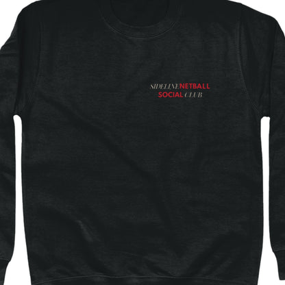 Adult Black Netball Sideline Social Club Slogan Sweater