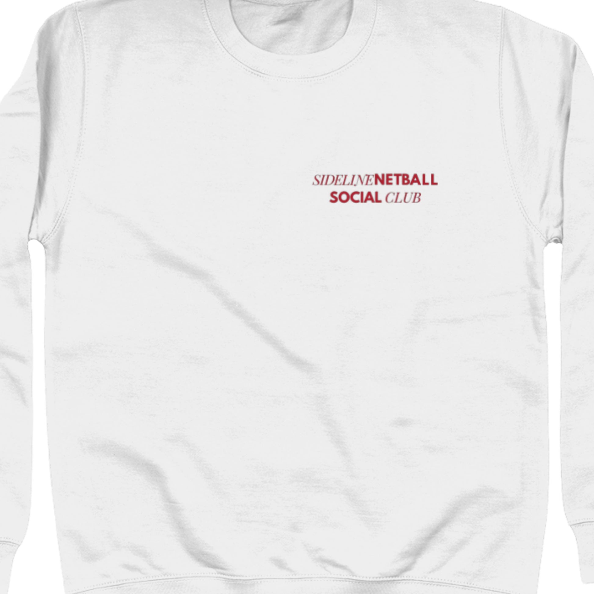 White Netball Slogan Sweater for Adults - Netball Social Club