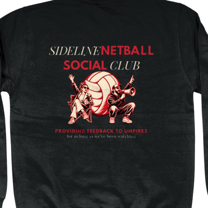 Sideline Netball Social Club Black Fashion Jumper for Adults