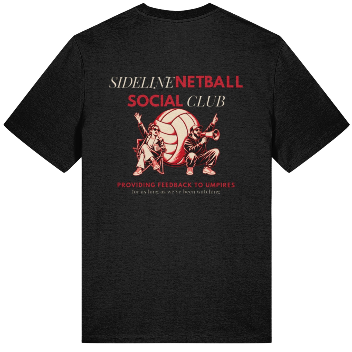 Sideline Netball Social Club Sports Graphic Back Print T-shirt