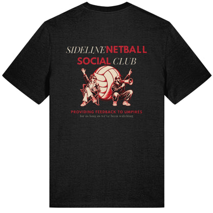 Sideline Netball Social Club Sports Graphic Back Print T-shirt
