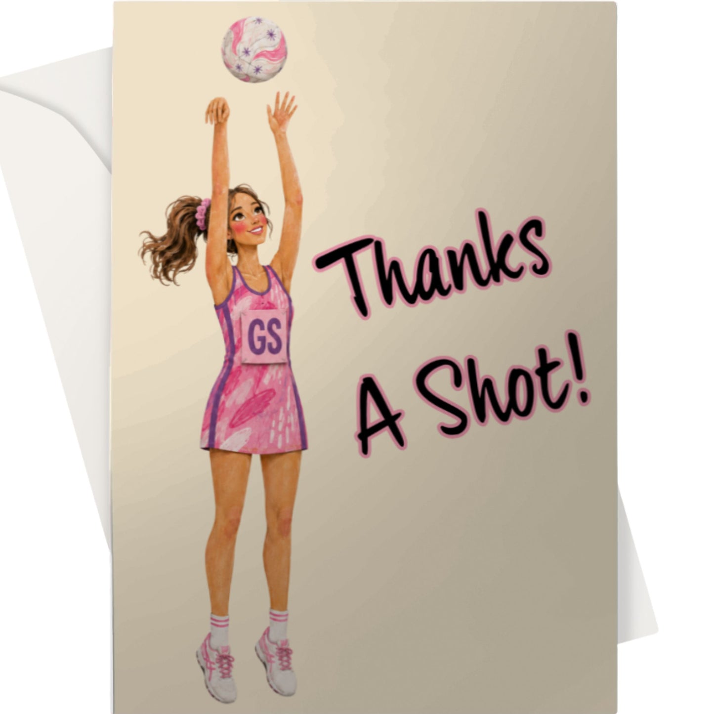 Netball Thank You Card - Thanks A Shot