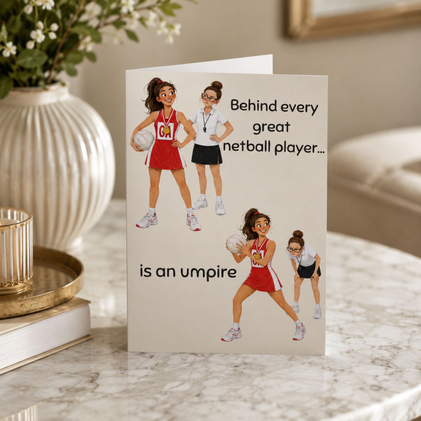 Netball Umpire Thank You Card - Funny Cards for Netballers