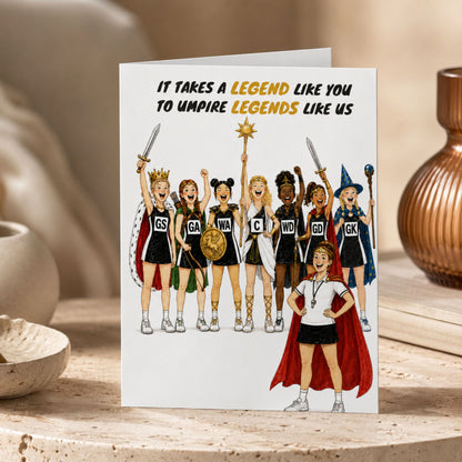 Funny Thank You Card for Netball Umpire from a Netball Team