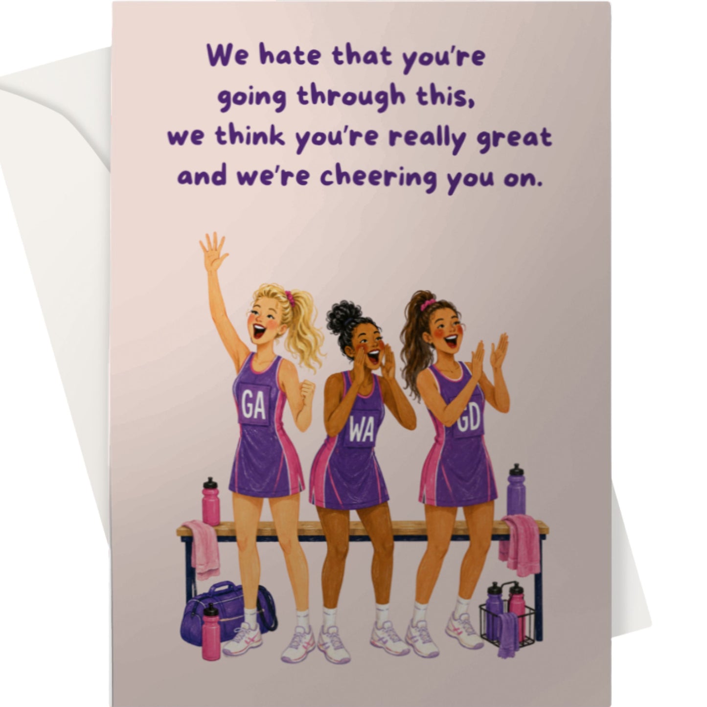 Netball Thinking of You Card - Cheering You On