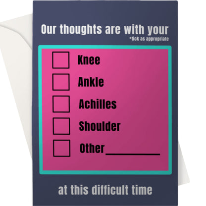 Funny Netball Injury Get Well Card - Our Thoughts Are With You 